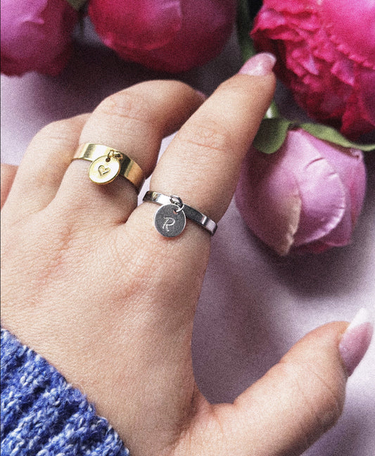 Lettre de Cœur ❘ Bague en Acier Inoxydable